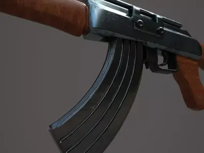 AKM-47 rifle Free low-poly 3D model