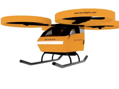 3d drone model with two propellers flying in air 3D print model