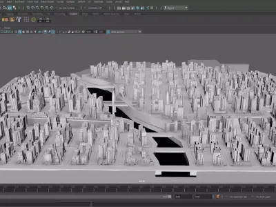 Model of the city Low-poly 3D model
