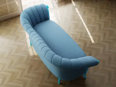 Furniture Sofa Chaise Lounge Low-poly 3D model