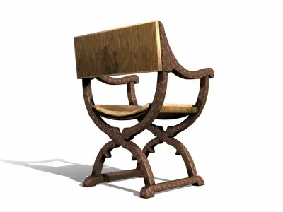 Rome Curule Chair Low-poly 3D model