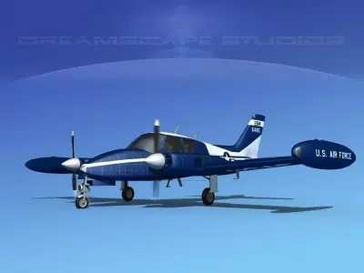 Cessna U-3B Blue Canoe V01 3D model