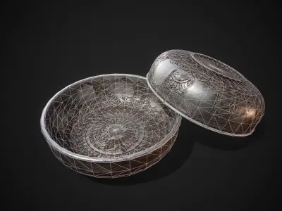 PBR Silver Bowl Low-poly 3D model