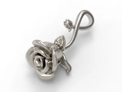 Vintage rose pendant 3D print model