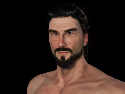 Realistic 3D Samurai Warrior Character Man for Blender Autodesk 3D model