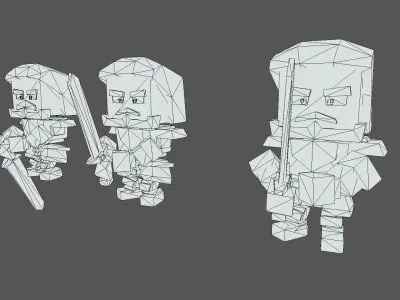 Hero JonSnow Low-poly 3D model