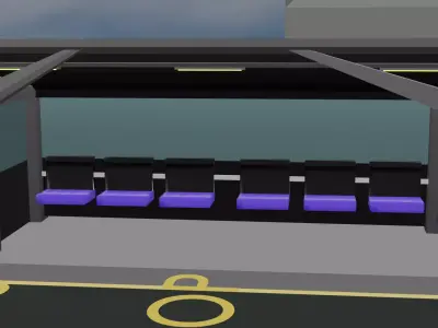bus stop city assets Free low-poly 3D model