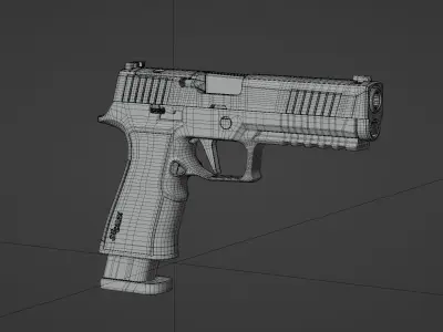 SIG SAUER P320 XTEN - High Poly 3D Handgun Model 3D model