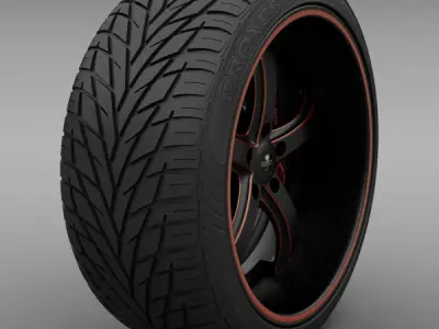 Savini Forged SV-33S Wheel and Tire 3D model