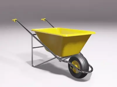 well made wheel barrow Low-poly 3D model