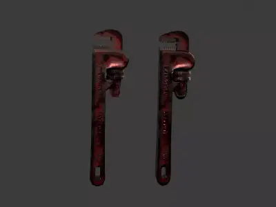 industrial Pipe Wrench Game ready Low-poly 3D model