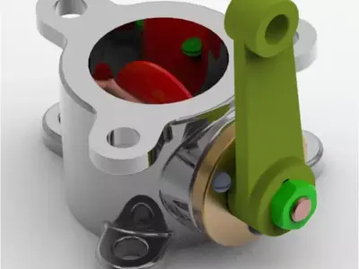Valve stainless steel with handle 3D model