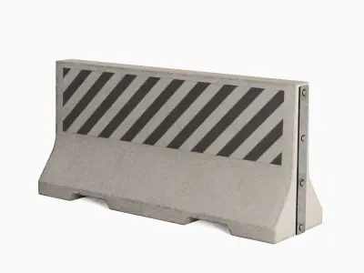 Large Concrete Barrier 05 Low-poly 3D model