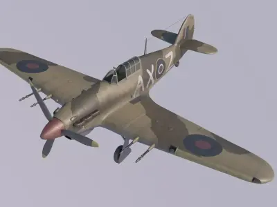 Hawker Hurricane MkIIC Trop 3D model