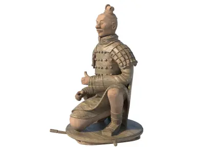 Terracotta Warriors archer Low-poly 3D model