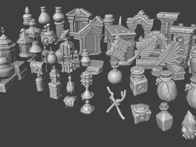  Various Stylized Free Assets Free 3D model