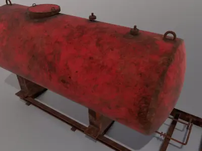Gas Tanker 3D Model Low-poly 3D model