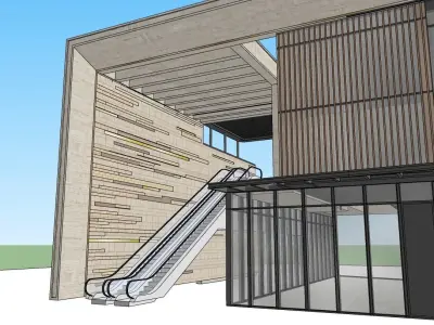 commercial building 3d model of shopping mall 3D model