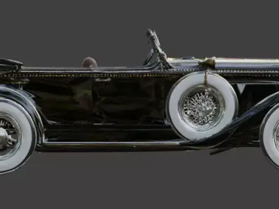 1920s Luxury Phaeton Vintage 3D Automobile Low-poly 3D model