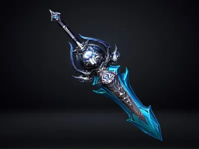 Futuristic Sword Low-poly 3D model 34