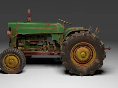 Tractor Low-poly 3D model
