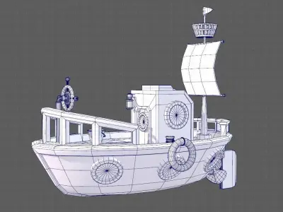 Ship V01 Low-poly 3D model