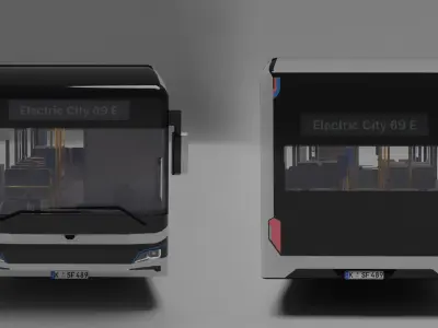 European electric City Bus - License free 3D model