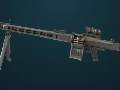 Machine Gun 08 Black All PBR Unity UE Textures Low-poly 3D model