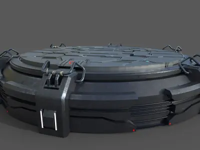 Futuristic podium Low-poly 3D model