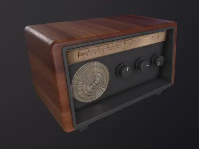 Retro Radio 3D Model Low-poly 3D model