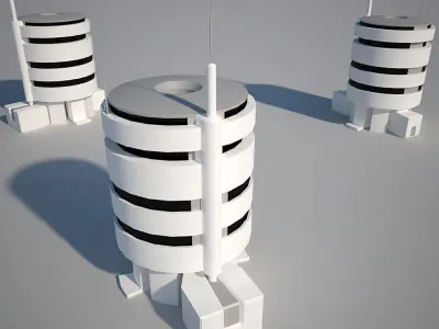 Industrial Building 09 Low-poly 3D model