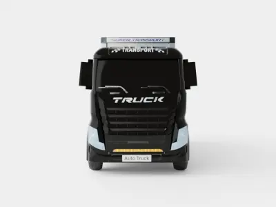 HGV Container Truck And Trailer Black Electric Ride On Lorry Low-poly 3D model
