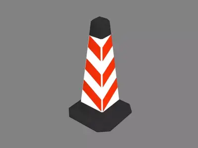 Traffic cone Low-poly 3D model 44