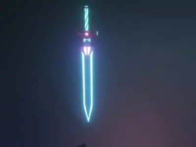 Magic ice Sword low-poly Low-poly 3D model