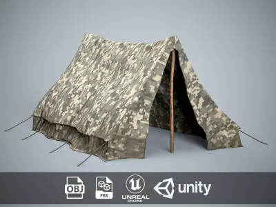Military Camp Tent Low-poly 3D model