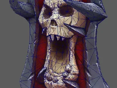 Skull shield Low-poly 3D model
