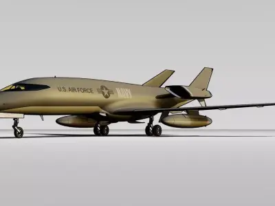 ARMY LEARJET Low-poly 3D model