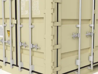 20 ft Military Containers Sand Colour 3D model