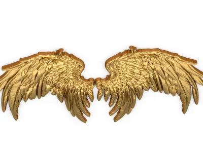 Wings Printable carved decor 10 3D model