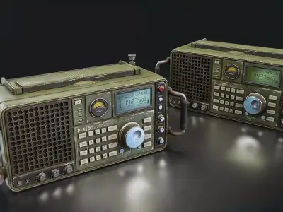 Military Field Radio Receiver Low-poly 3D model