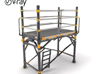 Heavy-duty Industrial Scaffold Ladder model pack Low-poly 3D model