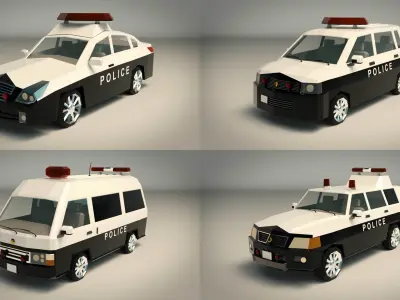 Low Poly Japanese Police Pack