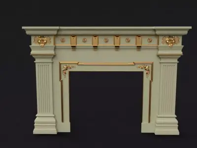 fireplace gold 3D model