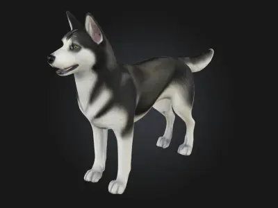 Husky Stand  Loyal Companion Model for Wildlife 3D model