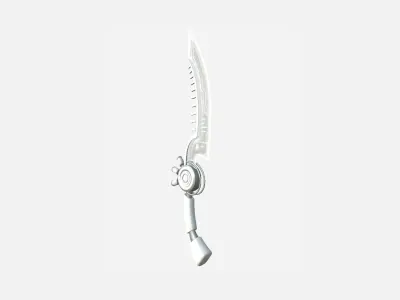 SciFi Dagger A06 Full White - Sci Fi Weapon Design Low-poly 3D model