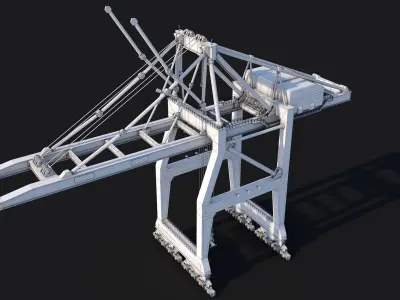 Port Container Crane Low-poly 3D model