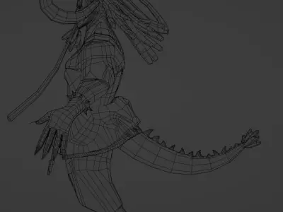 Kaido - Manga Character Low-poly 3D model