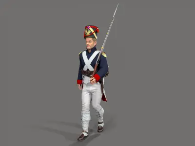 Napoleon soldier Low-poly 3D model