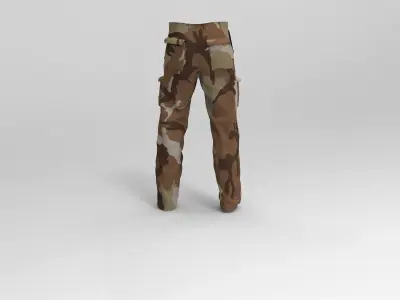 Military Pants Desert Camouflage Low-poly 3D model