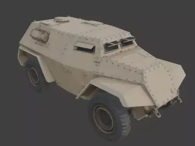 WWII Armored Recon Car 3D  Low-poly 3D model
